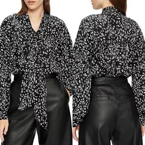 Ted Baker Gaelle Printed Bow Blouse Size 4